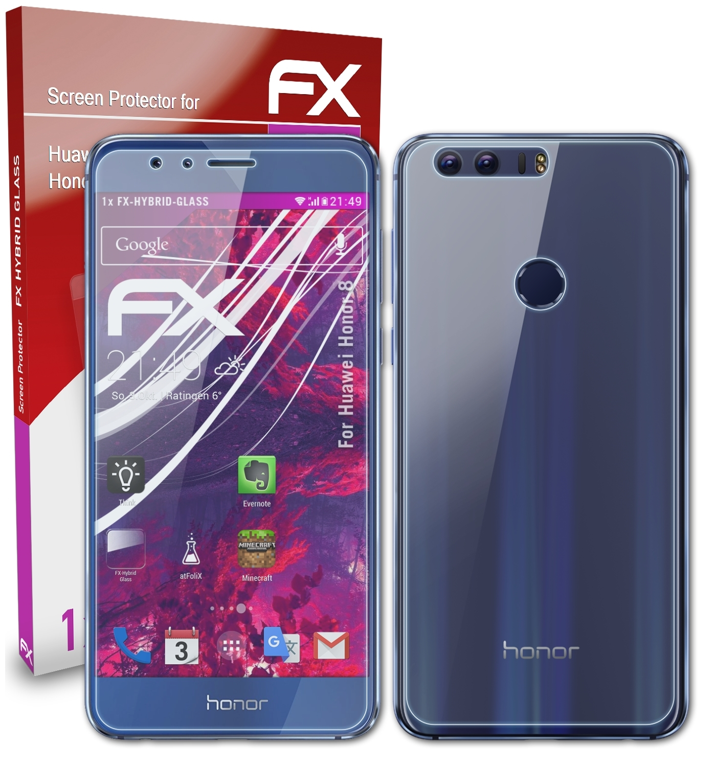 Honor FX-Hybrid-Glass Schutzglas(für 8) ATFOLIX Huawei