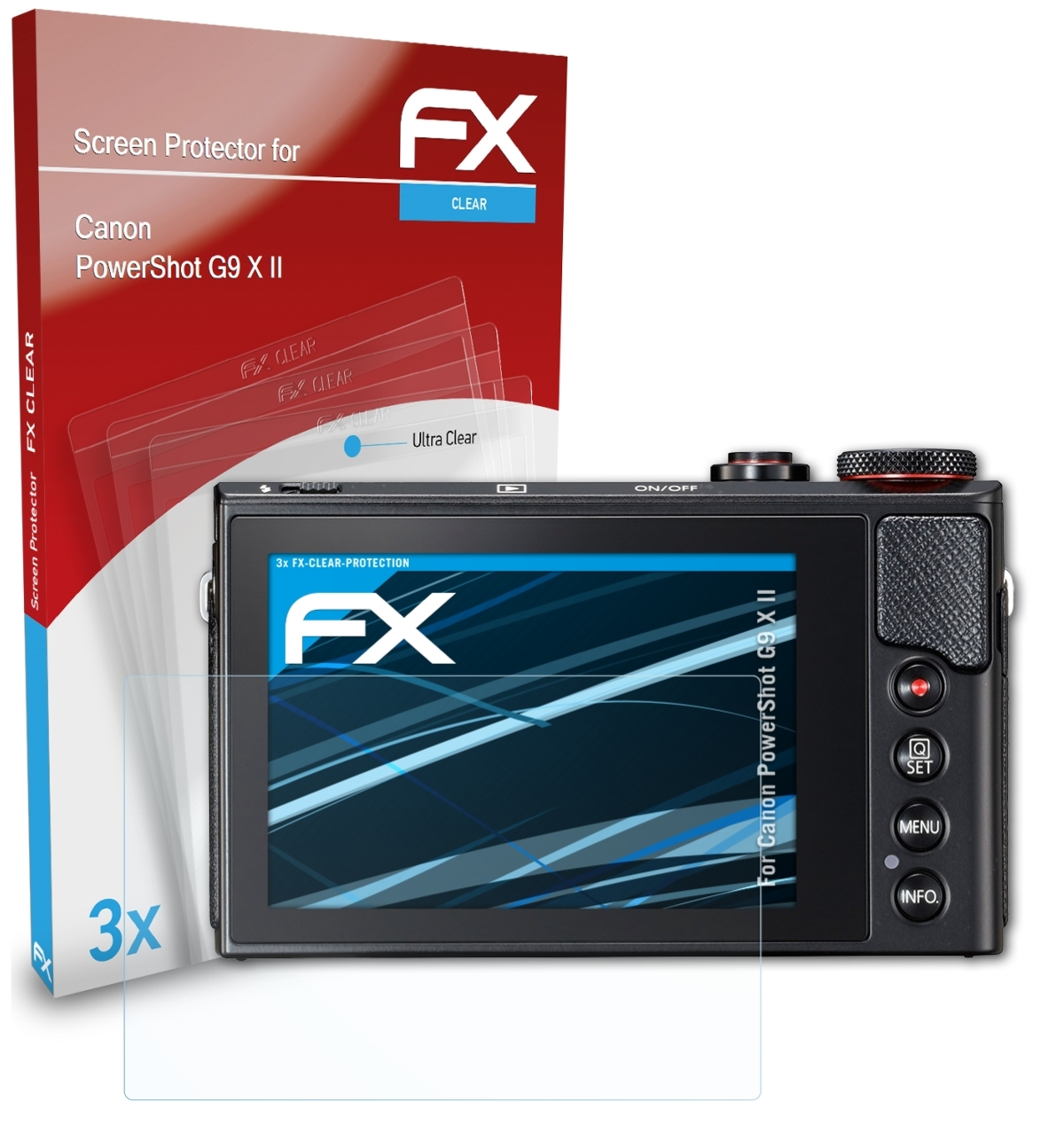 ATFOLIX 3x FX-Clear Displayschutz(für PowerShot G9 II) X Canon