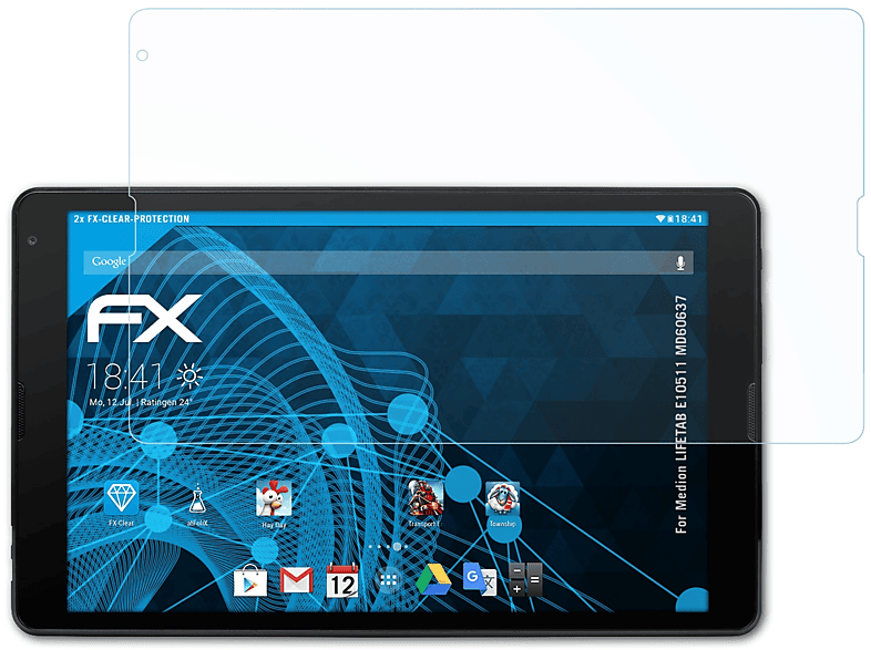 ATFOLIX 2x FX-Clear Displayschutz(für Medion LIFETAB E10511 (MD60637))