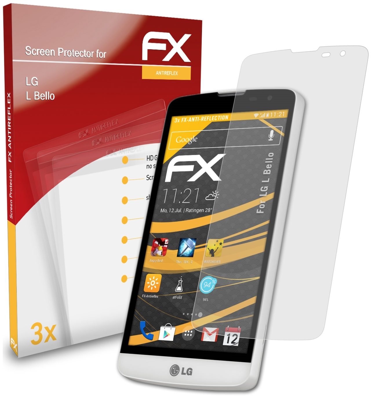 ATFOLIX 3x FX-Antireflex Displayschutz(für Bello) L LG