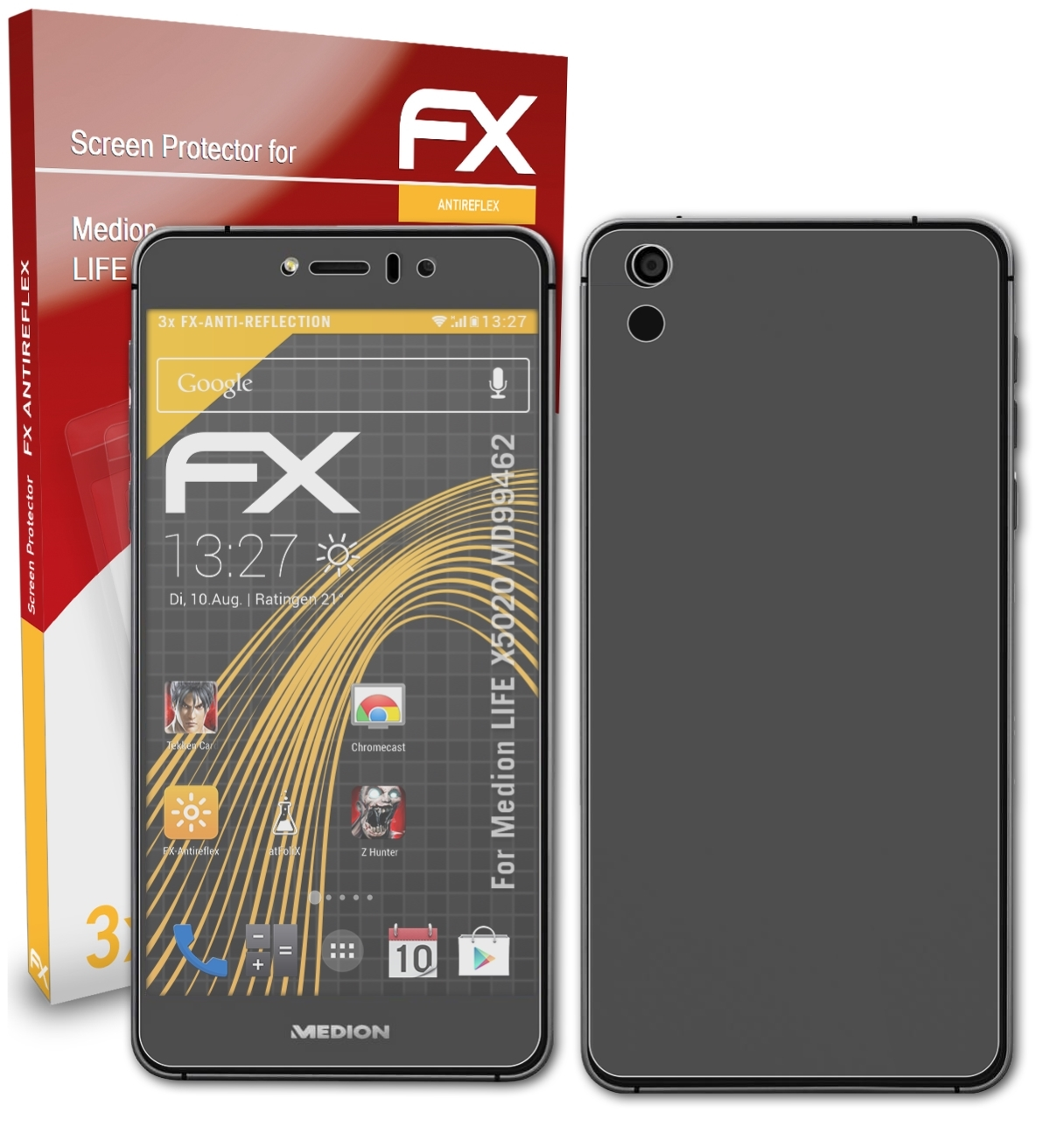 FX-Antireflex LIFE Medion 3x Displayschutz(für (MD99462)) ATFOLIX X5020