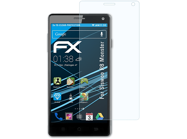 Monster) FX-Clear 3x ATFOLIX Displayschutz(für R8 Siswoo