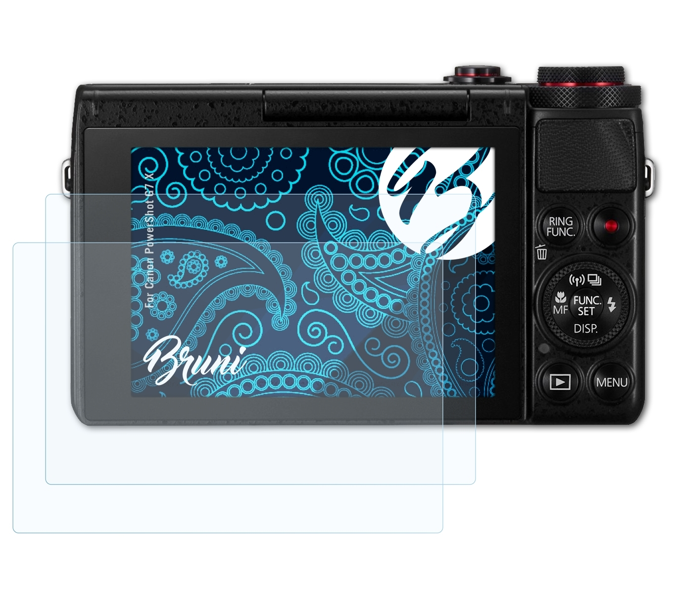 BRUNI 2x Basics-Clear Schutzfolie(für Canon PowerShot X) G7