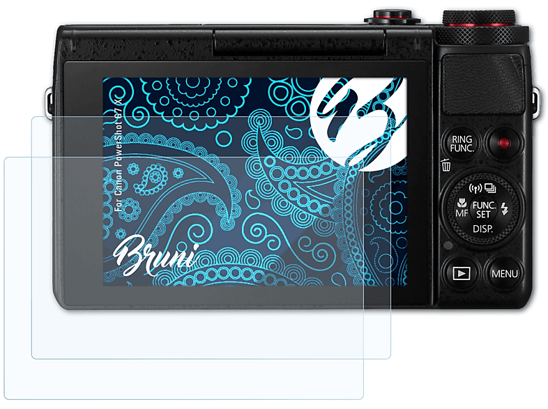 BRUNI 2x Basics-Clear Schutzfolie(für Canon G7 X) PowerShot