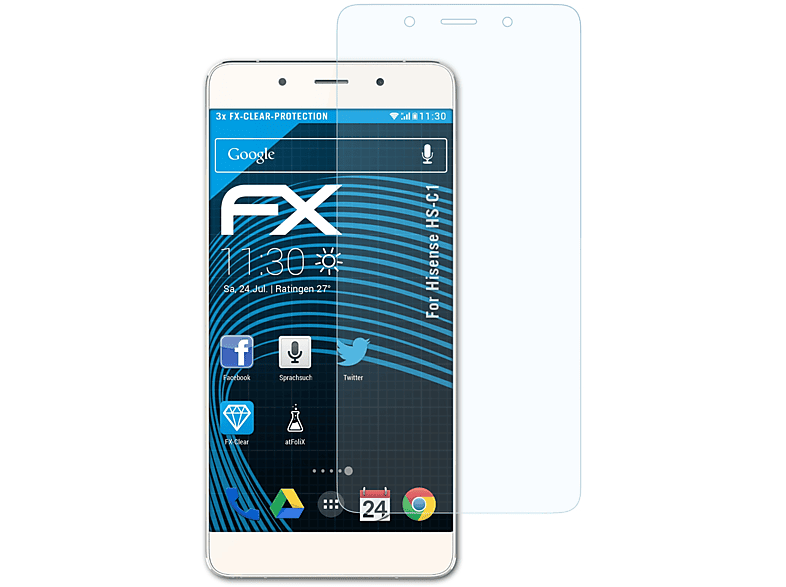 ATFOLIX 3x Hisense Displayschutz(für HS-C1) FX-Clear