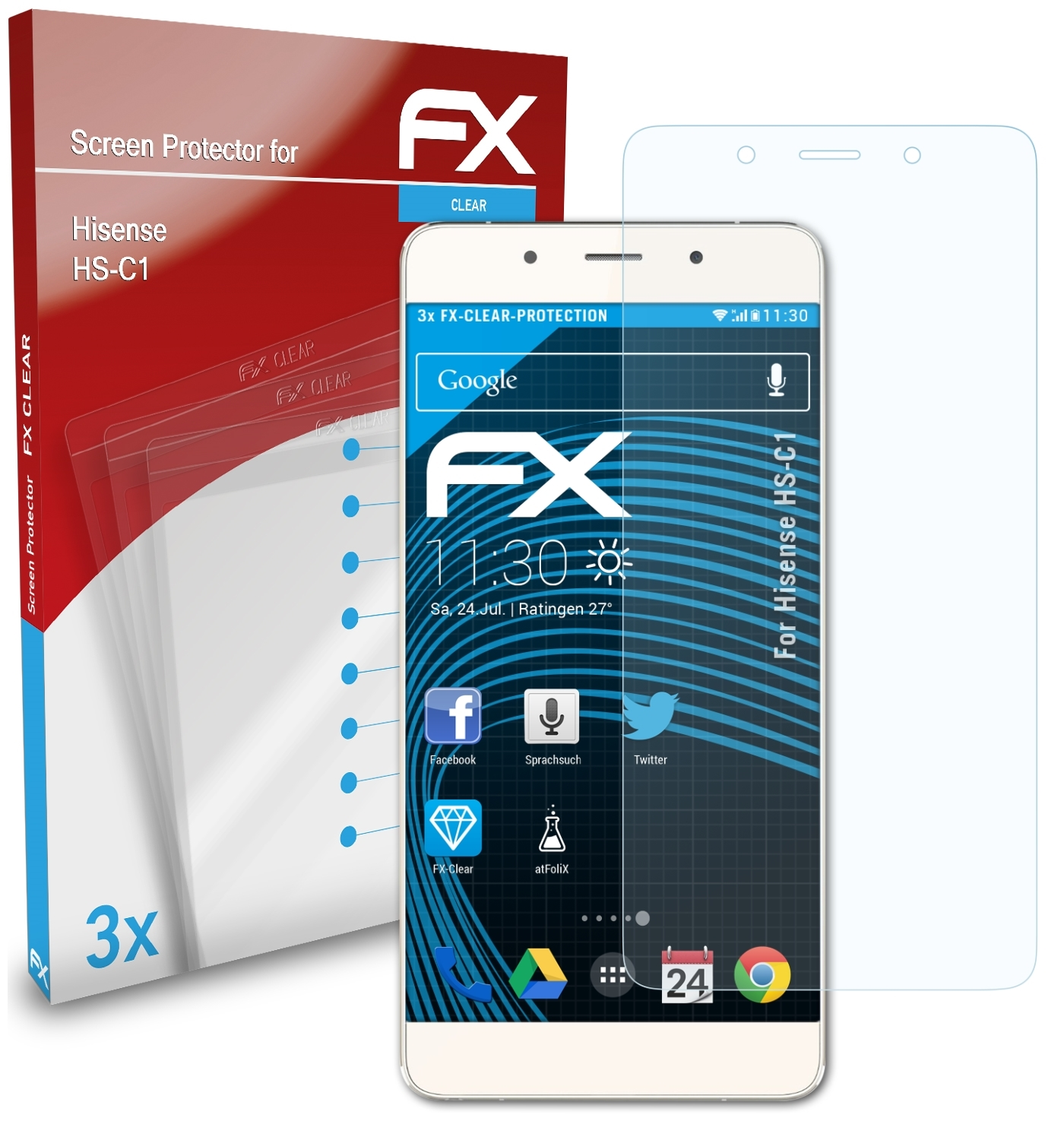 Displayschutz(für Hisense HS-C1) FX-Clear 3x ATFOLIX