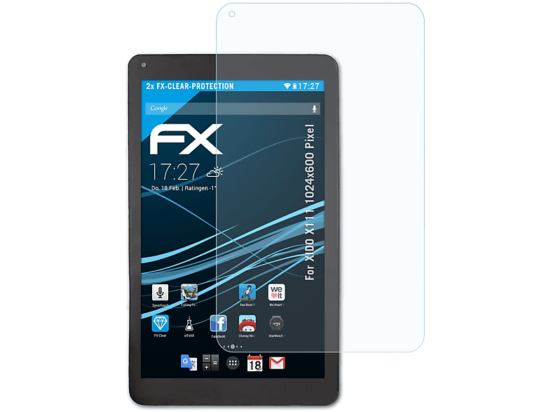 ATFOLIX 2x FX-Clear Displayschutz(für XIDO X111 (1024x600 Pixel))