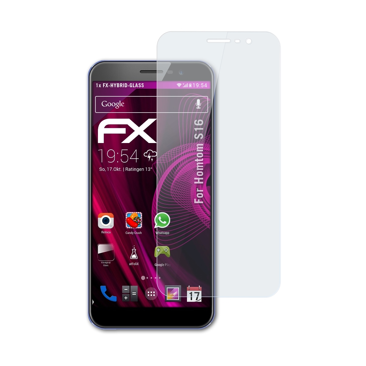 S16) Homtom FX-Hybrid-Glass ATFOLIX Schutzglas(für