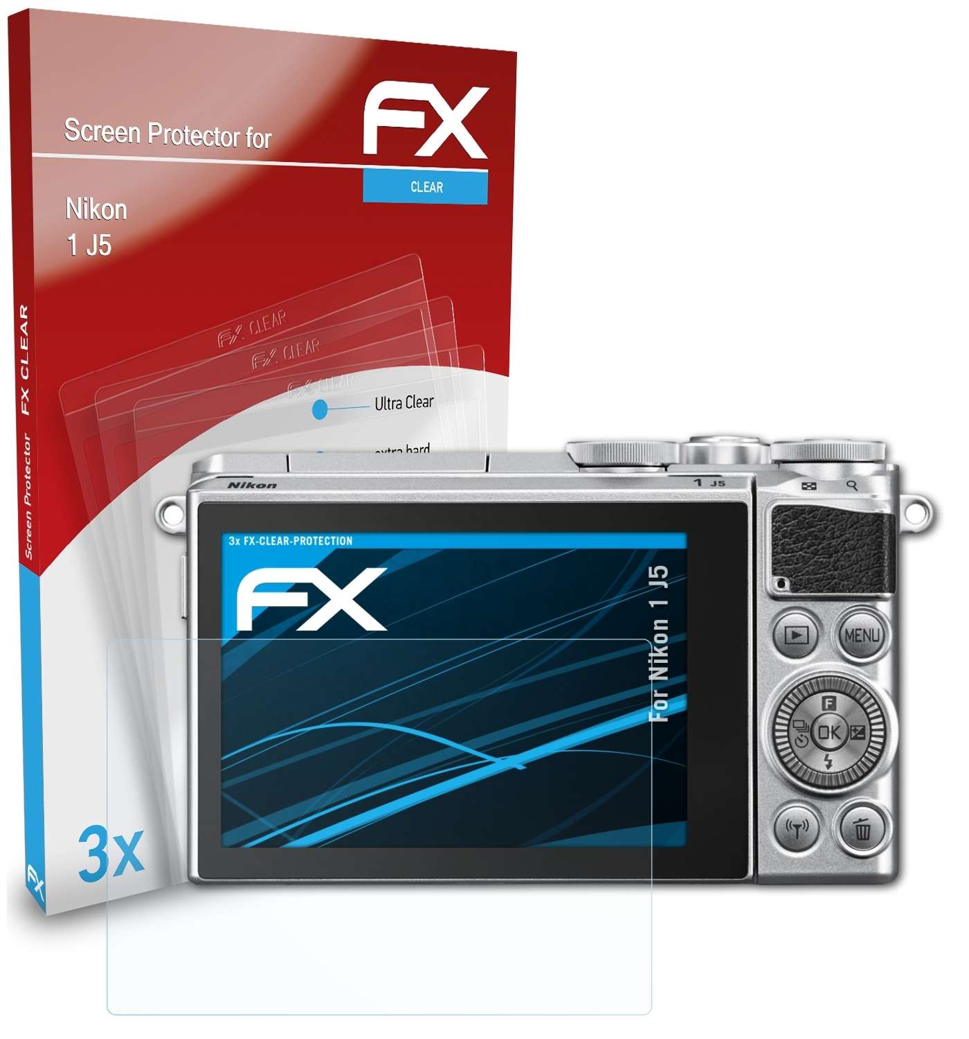 ATFOLIX 3x FX-Clear Displayschutz(für 1 J5) Nikon