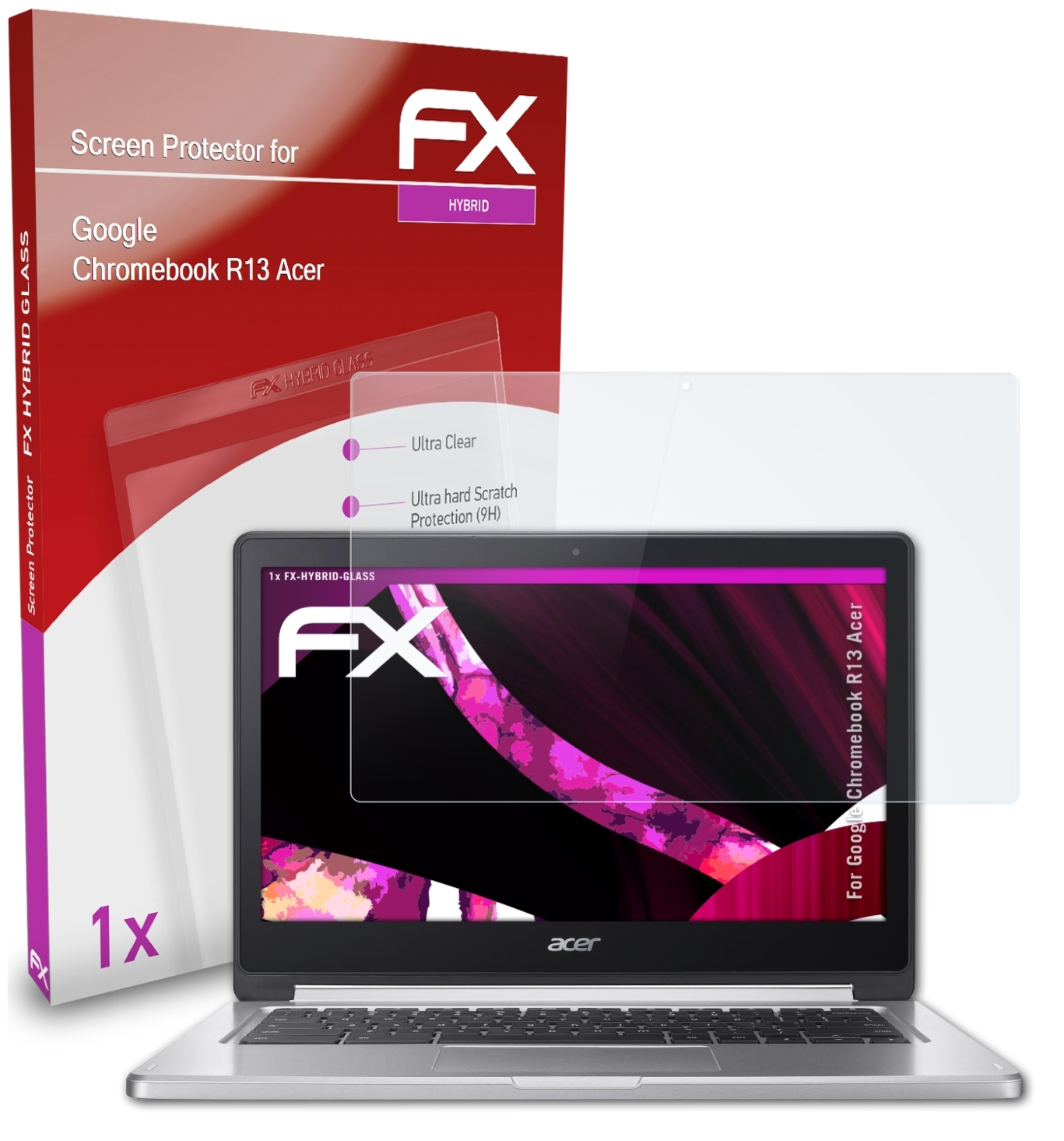 ATFOLIX (Acer)) R13 Google FX-Hybrid-Glass Schutzglas(für Chromebook