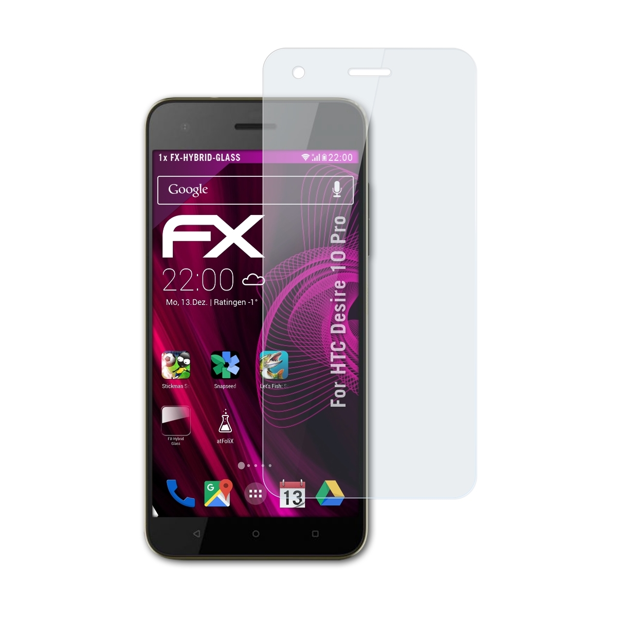 10 Pro) Schutzglas(für FX-Hybrid-Glass ATFOLIX Desire HTC