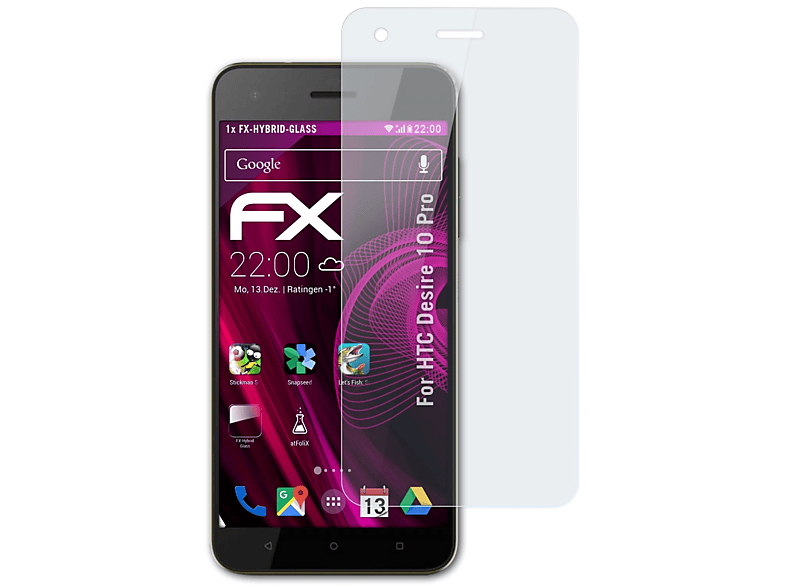 10 FX-Hybrid-Glass Schutzglas(für Pro) Desire ATFOLIX HTC