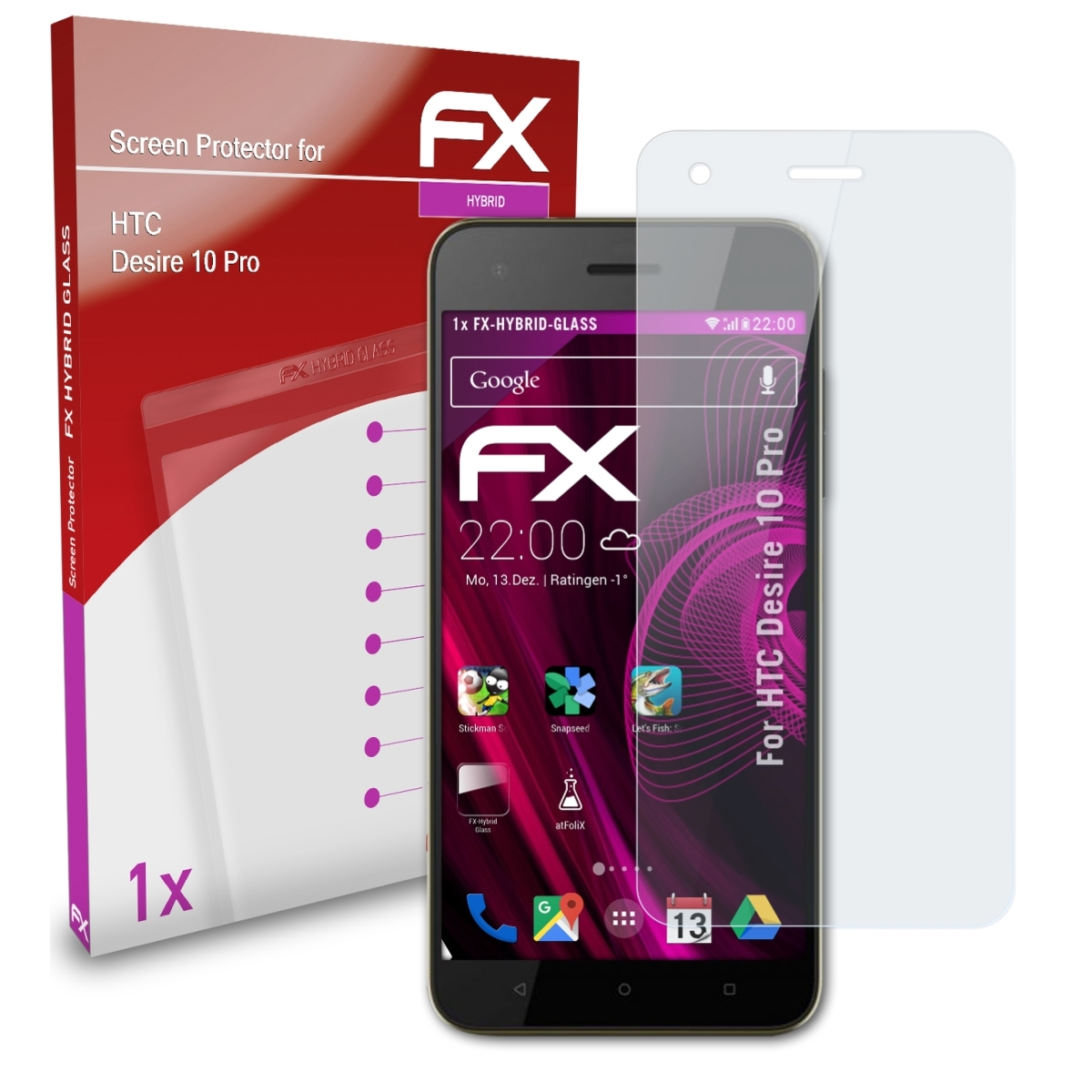 ATFOLIX FX-Hybrid-Glass Schutzglas(für HTC Desire Pro) 10