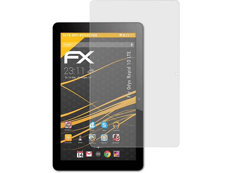 ATFOLIX LTE) Odys Displayschutz(für 10 FX-Antireflex 2x Rapid