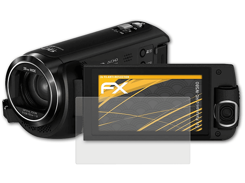 ATFOLIX 3x Panasonic Displayschutz(für FX-Antireflex HC-W580)