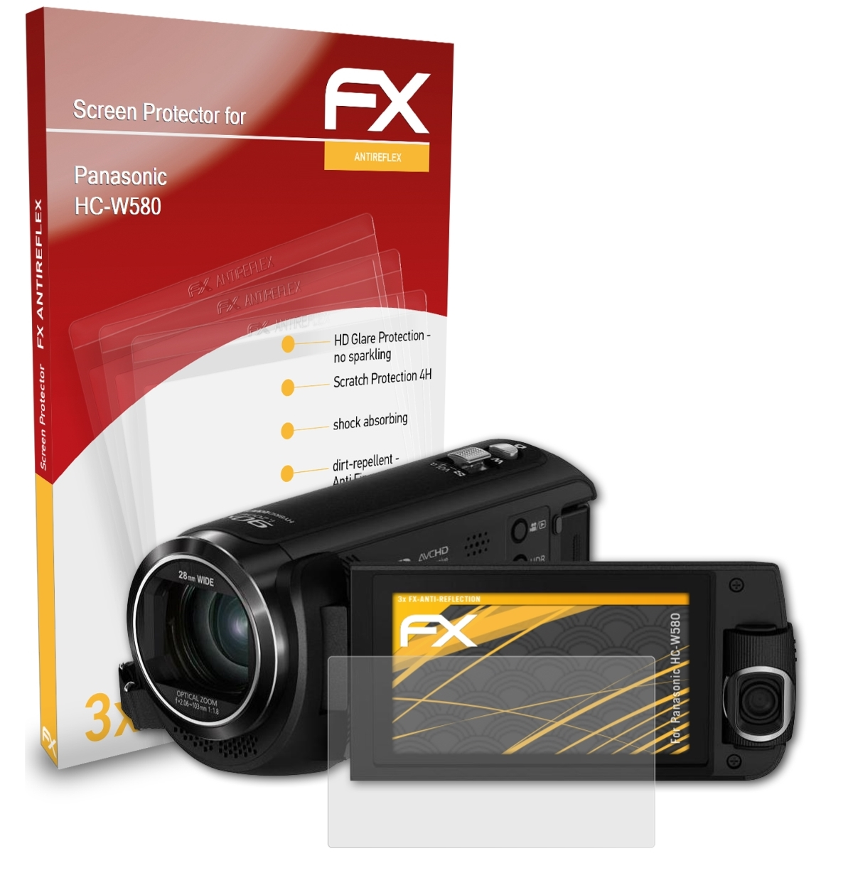 Displayschutz(für FX-Antireflex ATFOLIX 3x HC-W580) Panasonic
