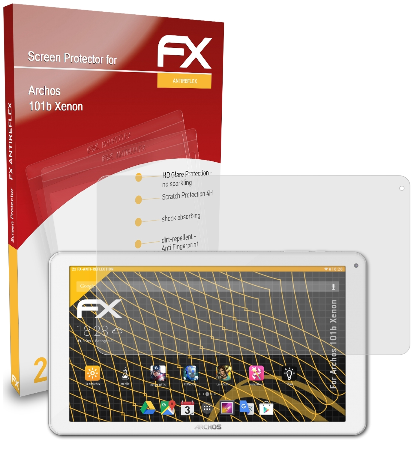 ATFOLIX 2x FX-Antireflex Displayschutz(für Archos 101b Xenon)