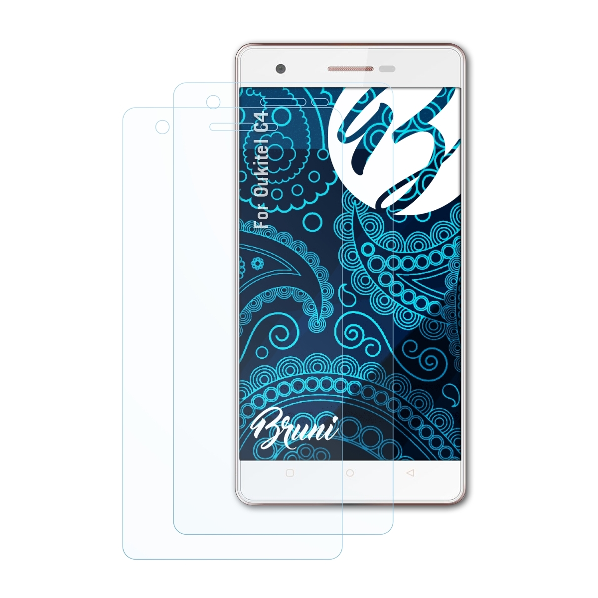 BRUNI 2x C4) Oukitel Schutzfolie(für Basics-Clear