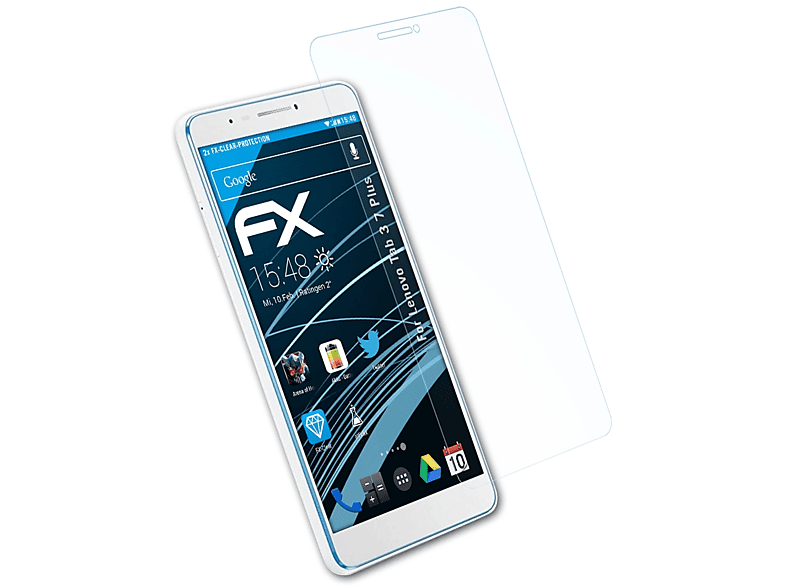 ATFOLIX 2x FX-Clear 3 Lenovo Tab Plus) Displayschutz(für 7