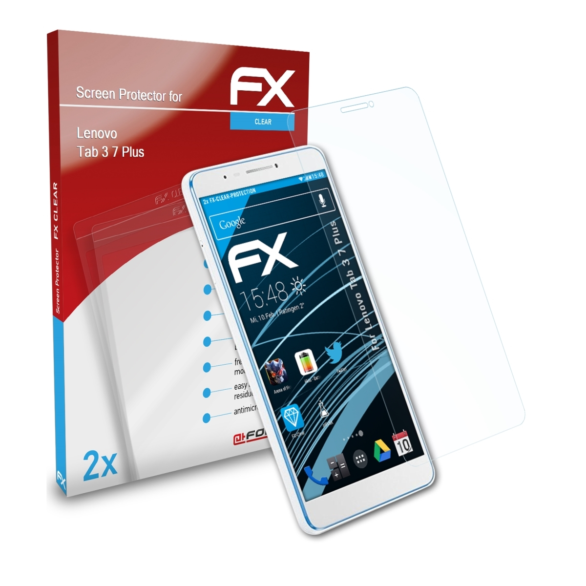 ATFOLIX 2x FX-Clear Displayschutz(für 3 Plus) Lenovo 7 Tab