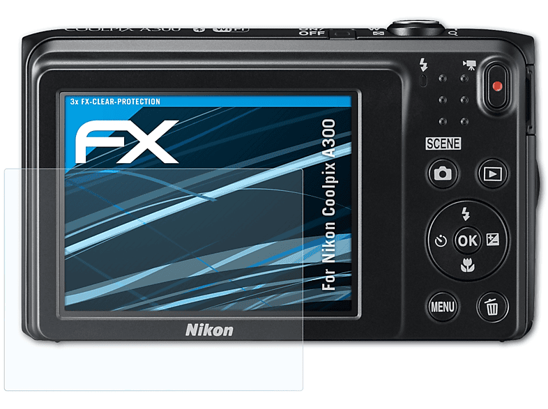 3x FX-Clear A300) ATFOLIX Nikon Coolpix Displayschutz(für