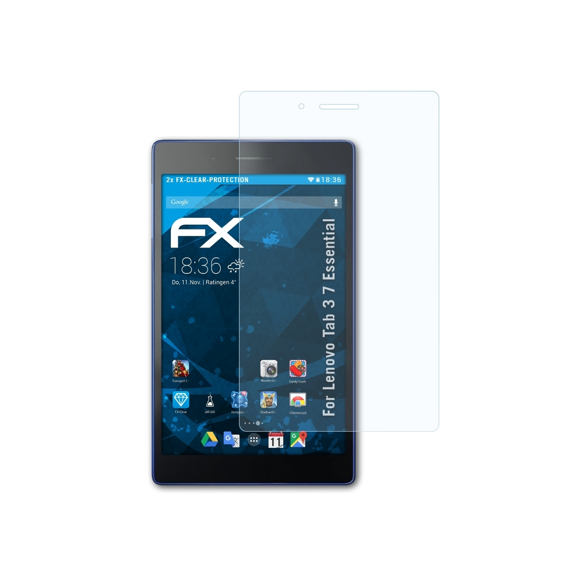 ATFOLIX 2x FX-Clear Displayschutz(für 7 3 Tab Essential) Lenovo