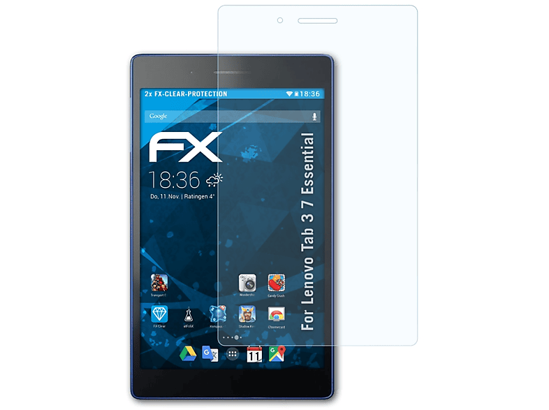 ATFOLIX 2x FX-Clear Displayschutz(für Lenovo Tab 3 7 Essential) | Tabletschutzfolien
