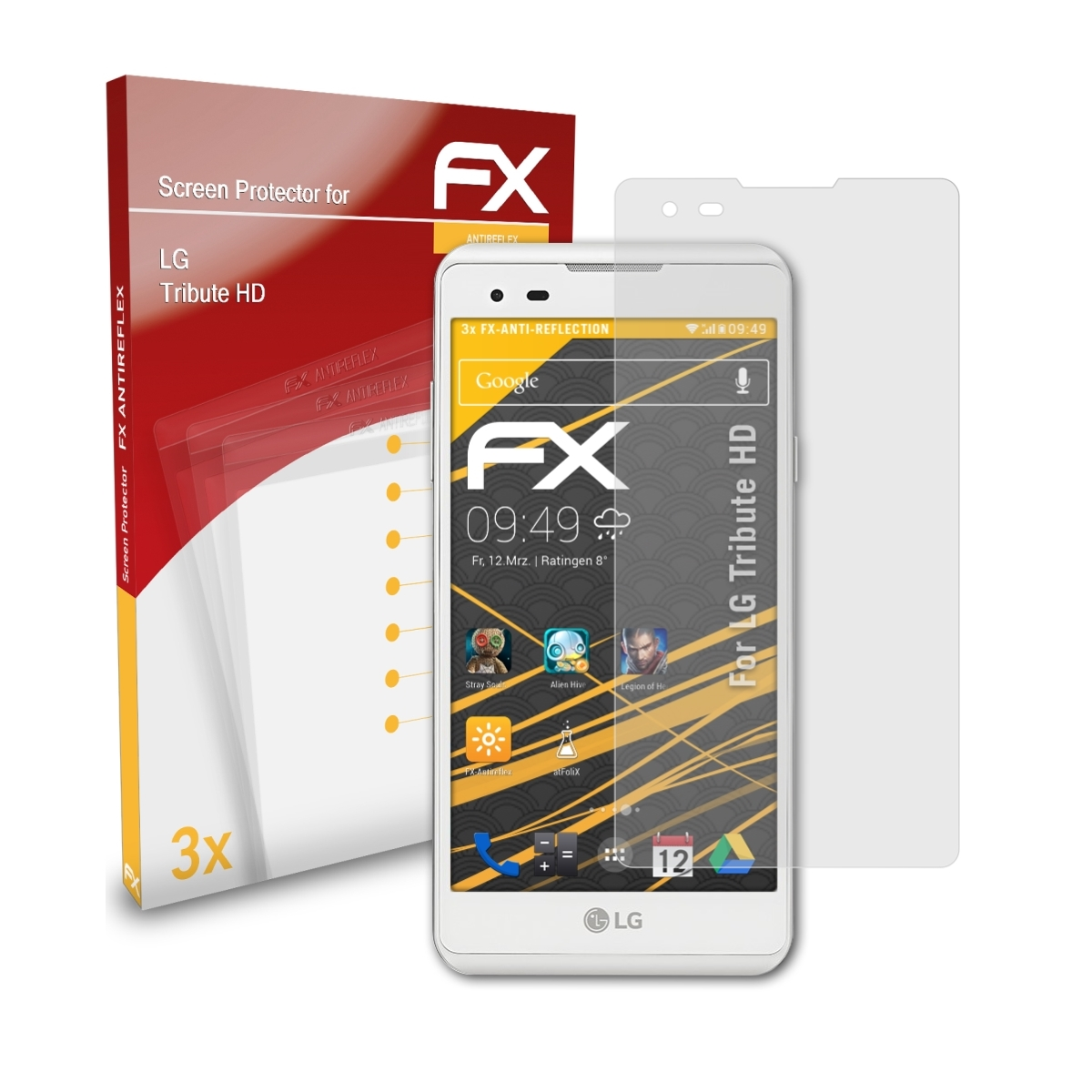 Displayschutz(für LG HD) Tribute 3x ATFOLIX FX-Antireflex