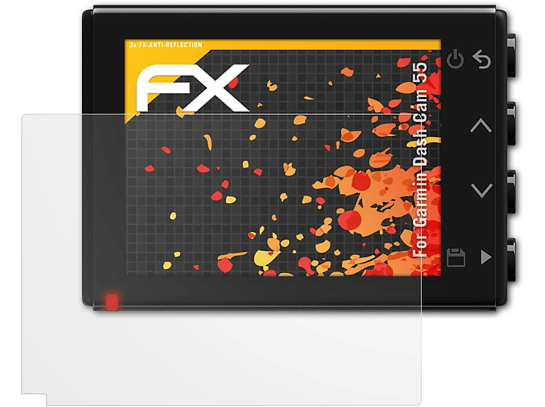 ATFOLIX 3x FX-Antireflex Displayschutz(für Garmin 55) Dash Cam