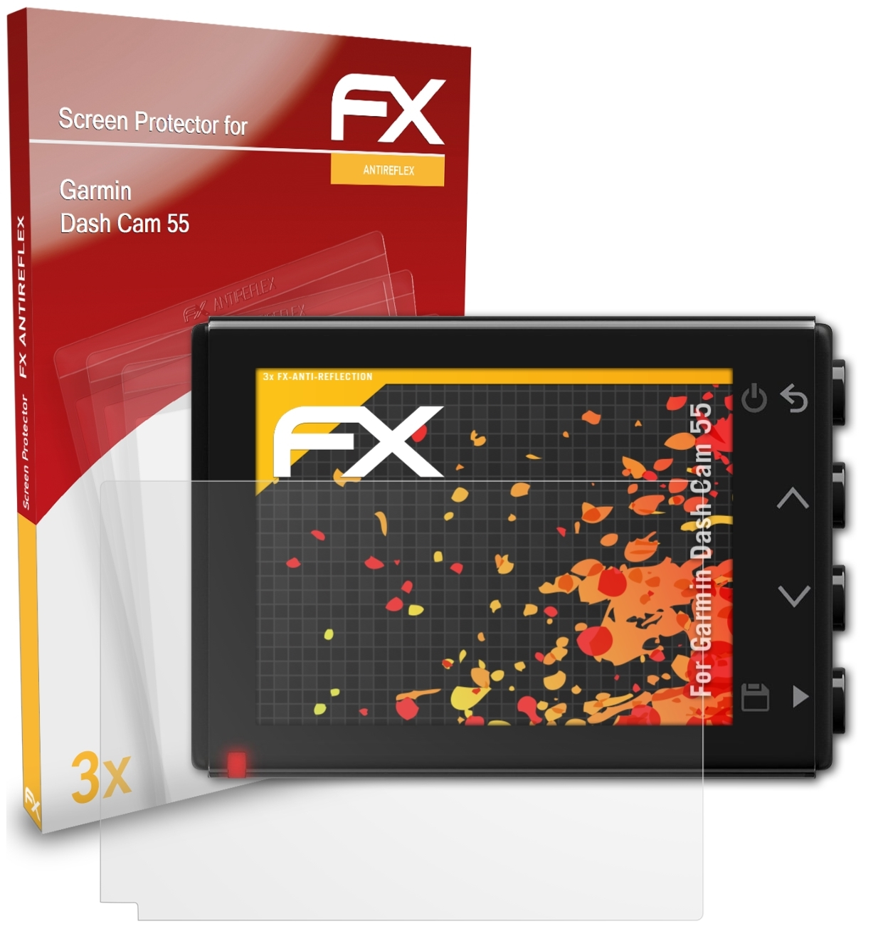 Garmin Cam Dash FX-Antireflex Displayschutz(für 55) 3x ATFOLIX