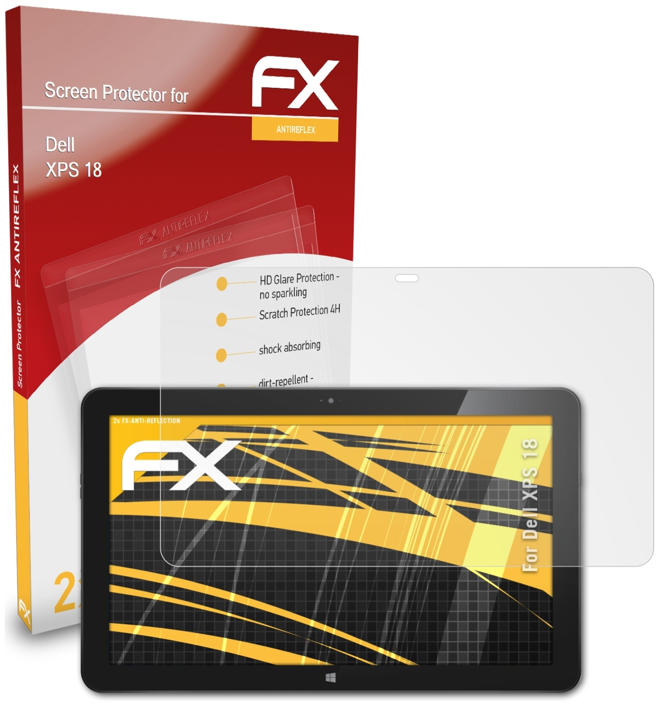 ATFOLIX XPS 18) Dell 2x Displayschutz(für FX-Antireflex