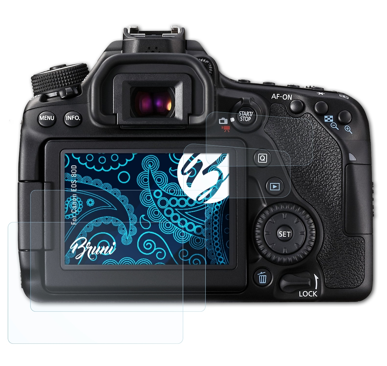 EOS 80D) Schutzfolie(für Canon BRUNI 2x Basics-Clear
