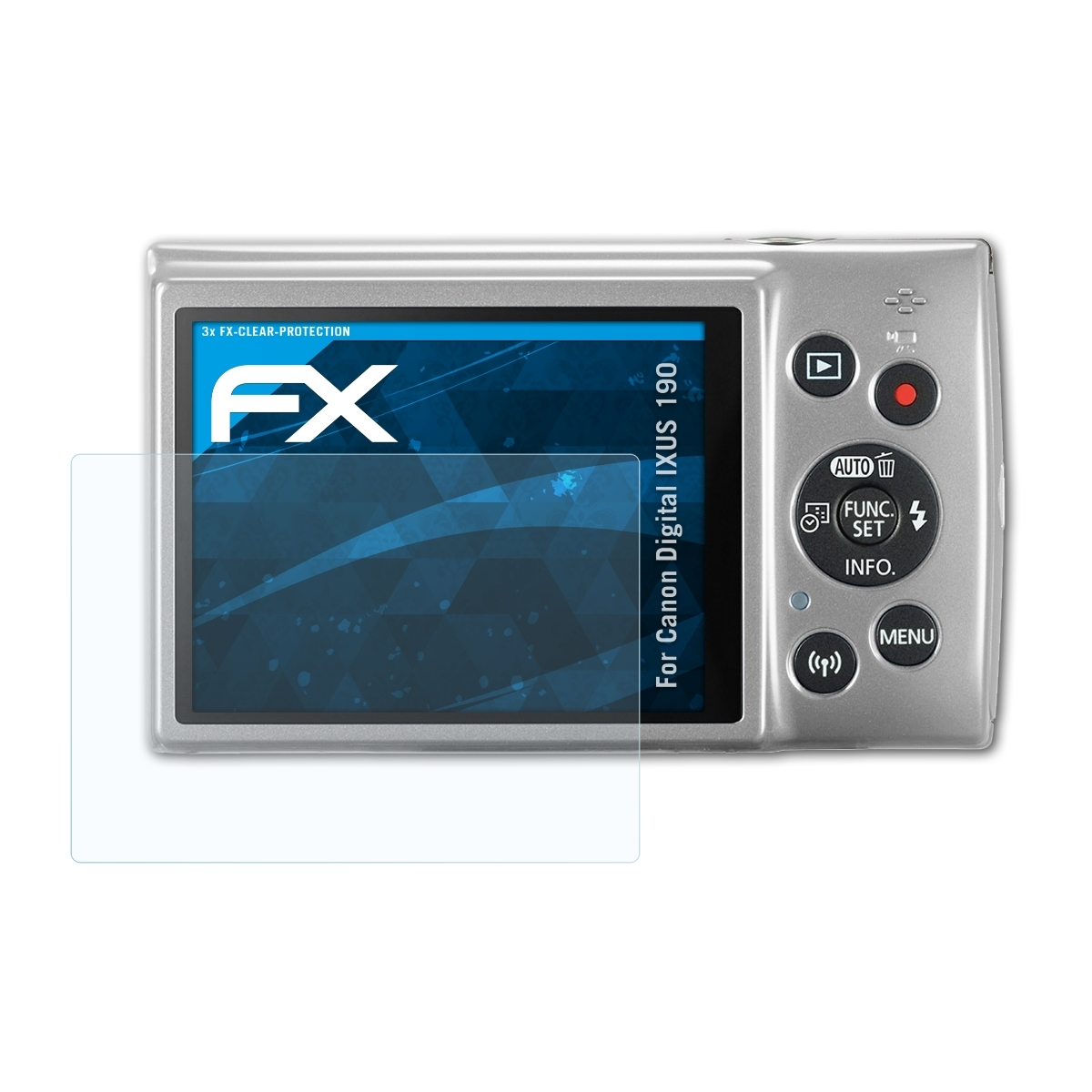 3x ATFOLIX IXUS Digital Displayschutz(für Canon 190) FX-Clear