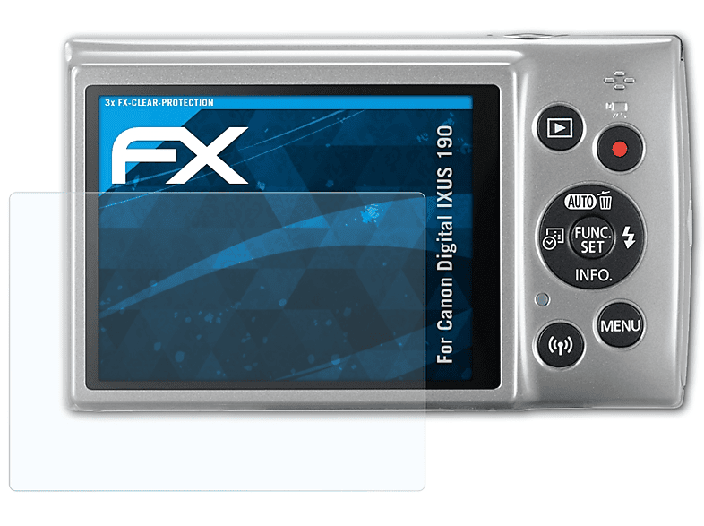 3x ATFOLIX IXUS Digital Displayschutz(für Canon 190) FX-Clear