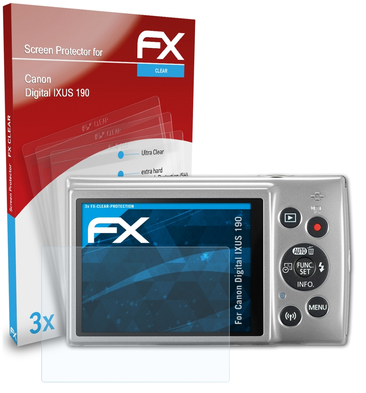 ATFOLIX 3x 190) FX-Clear Displayschutz(für Digital Canon IXUS