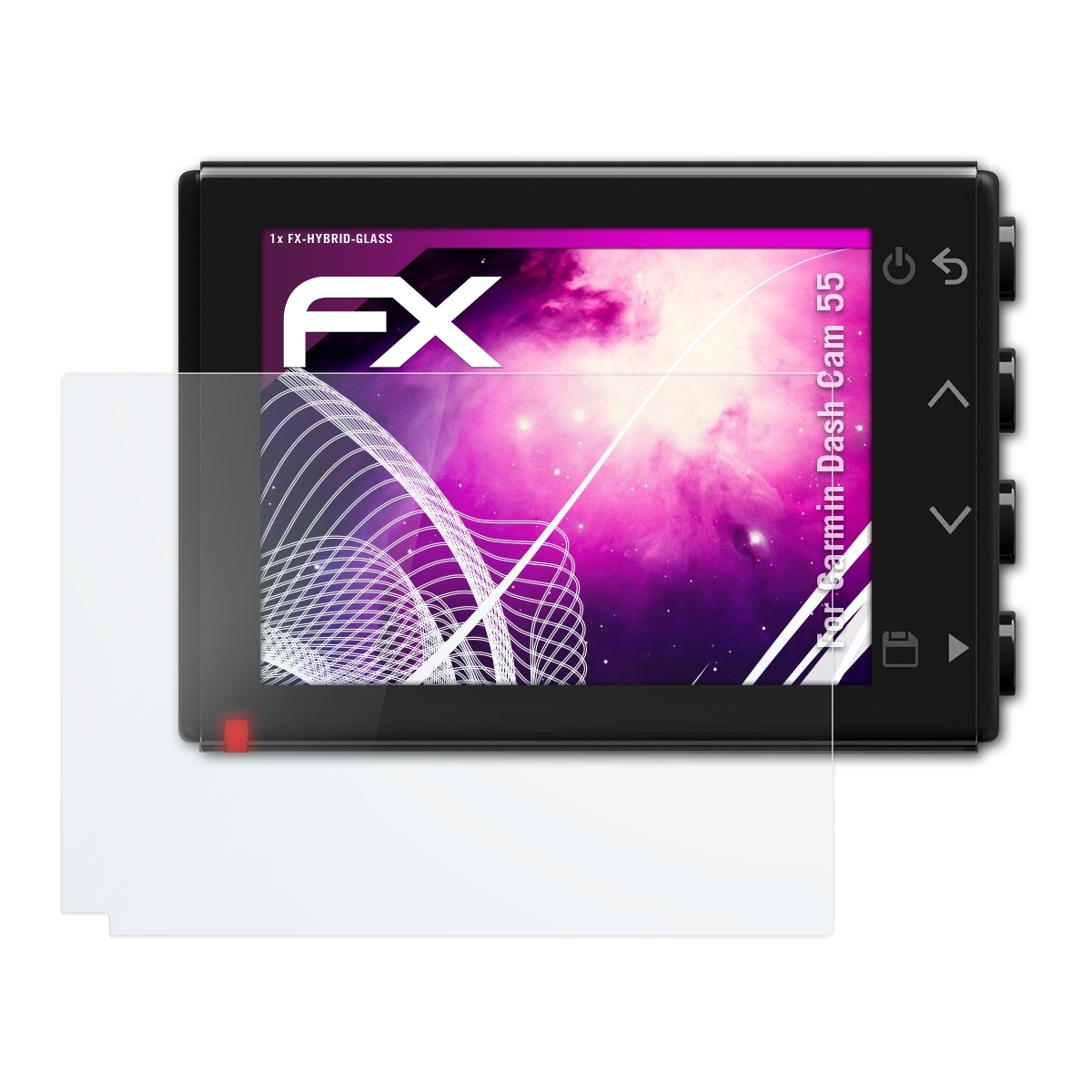 ATFOLIX FX-Hybrid-Glass Schutzglas(für Garmin 55) Dash Cam