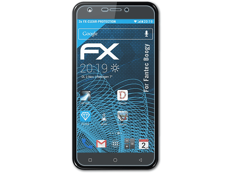 ATFOLIX 3x FX-Clear Displayschutz(für Fantec Boogy)