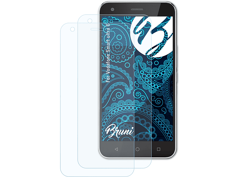 BRUNI 2x Basics-Clear Schutzfolie(für Vodafone Smart ultra 6)
