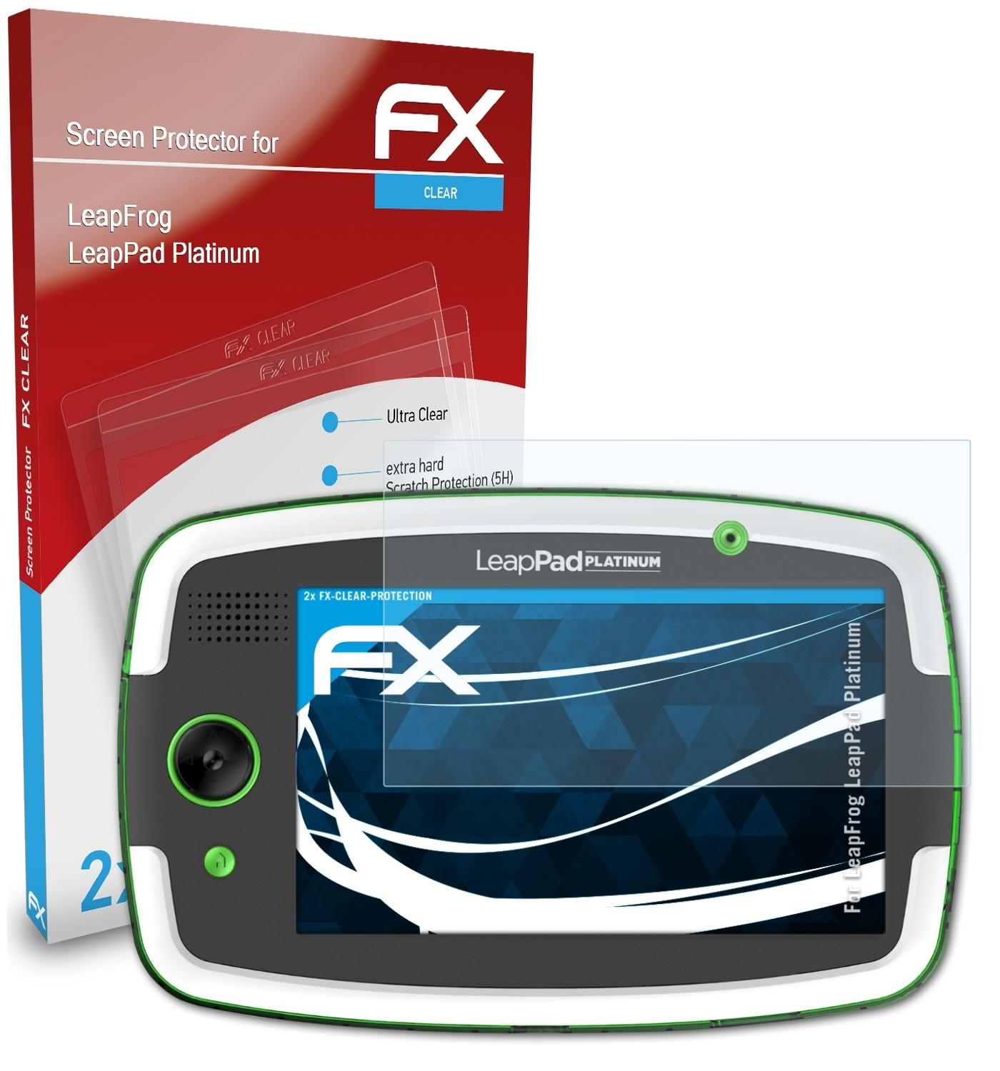 LeapFrog FX-Clear LeapPad ATFOLIX Displayschutz(für Platinum) 2x