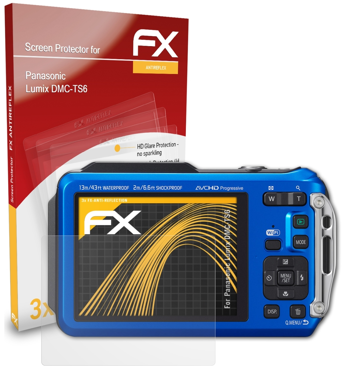 ATFOLIX 3x Displayschutz(für FX-Antireflex Panasonic Lumix DMC-TS6)