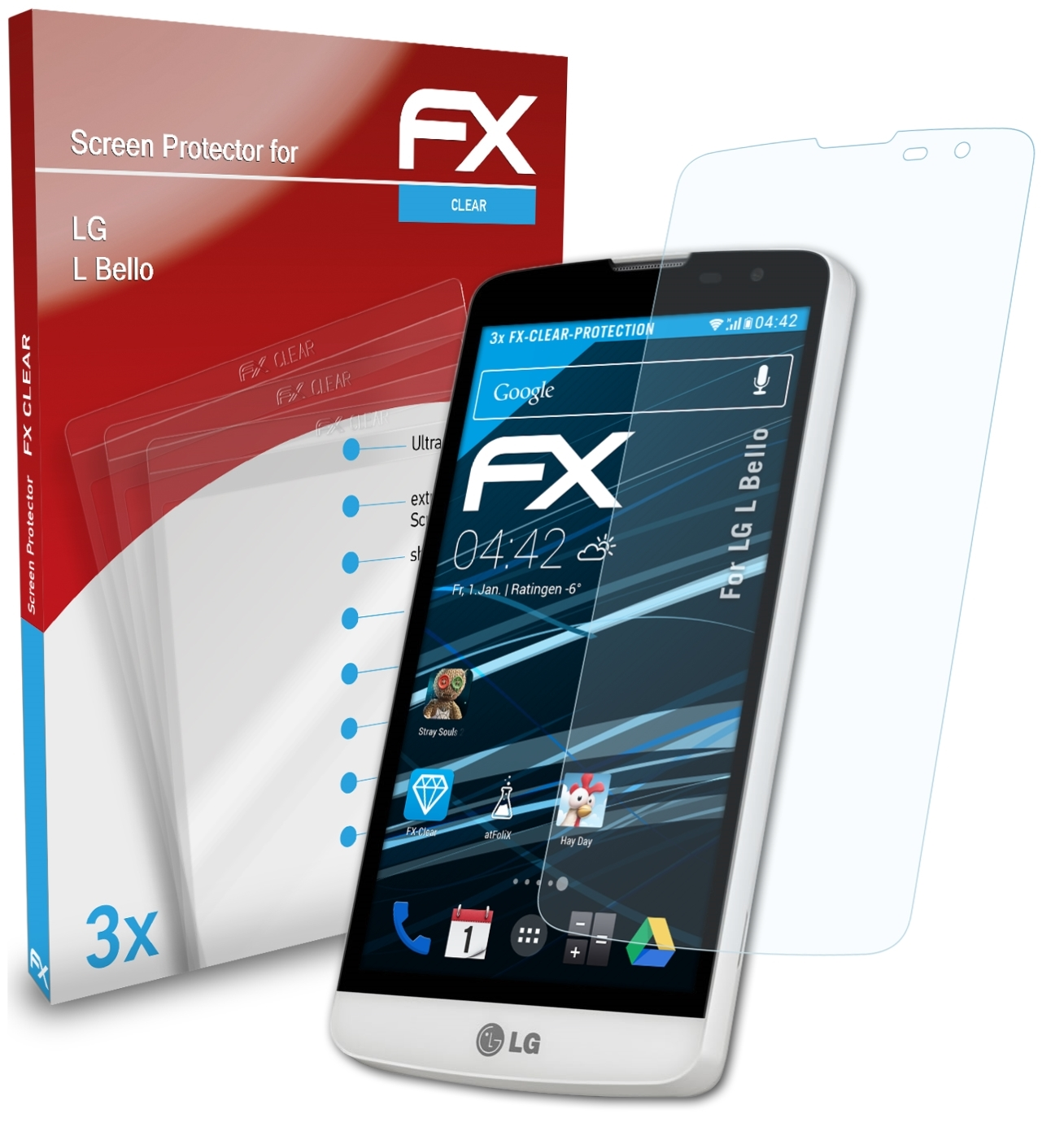 L LG Displayschutz(für Bello) ATFOLIX 3x FX-Clear