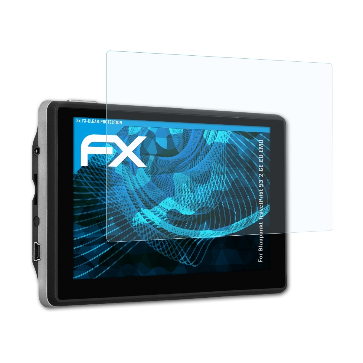 ATFOLIX FX-Clear Displayschutz(für TravelPilot CE 53 Blaupunkt LMU) 3x 2 EU