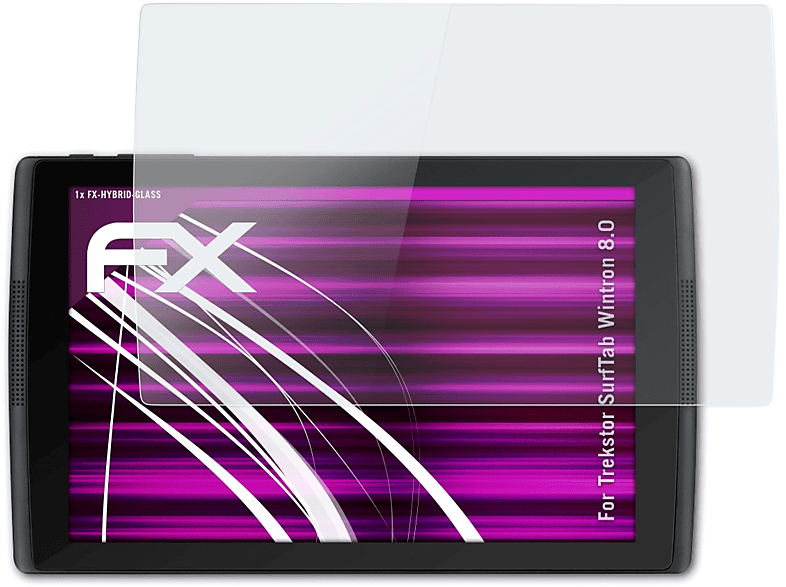 ATFOLIX FX-Hybrid-Glass Schutzglas(für Trekstor SurfTab Wintron 8.0)