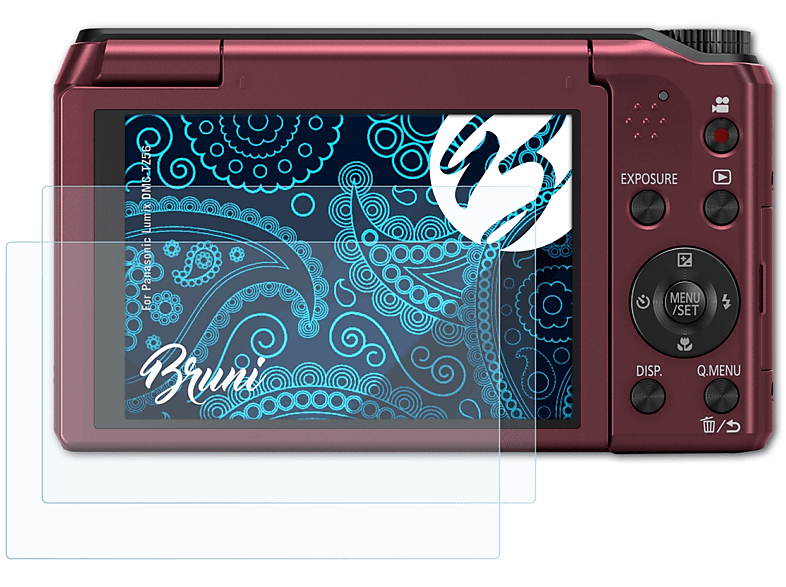BRUNI 2x Basics-Clear Schutzfolie(für Lumix Panasonic DMC-TZ56)