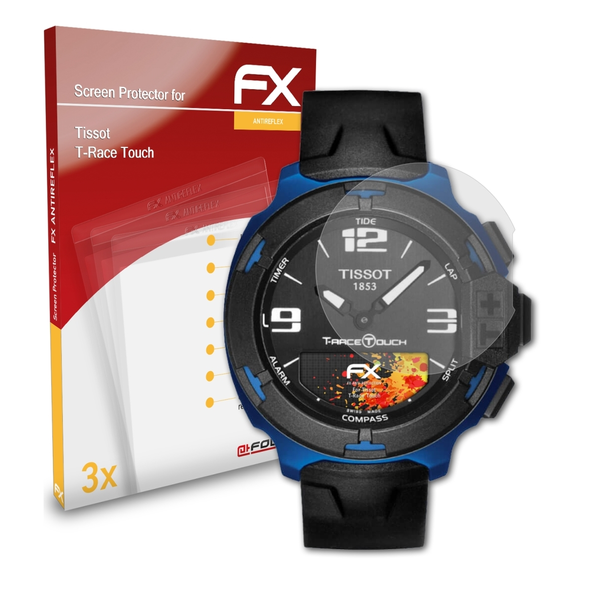 Displayschutz(für T-Race FX-Antireflex Tissot ATFOLIX Touch) 3x