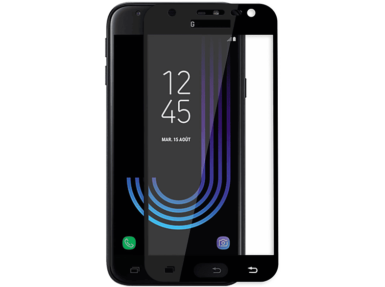 AVIZAR Gehärtetes Glas Schutzfolie mit J3 Samsung Härtegrad, Schwarz Glas-Folien(für Rand 2017) Galaxy 9H