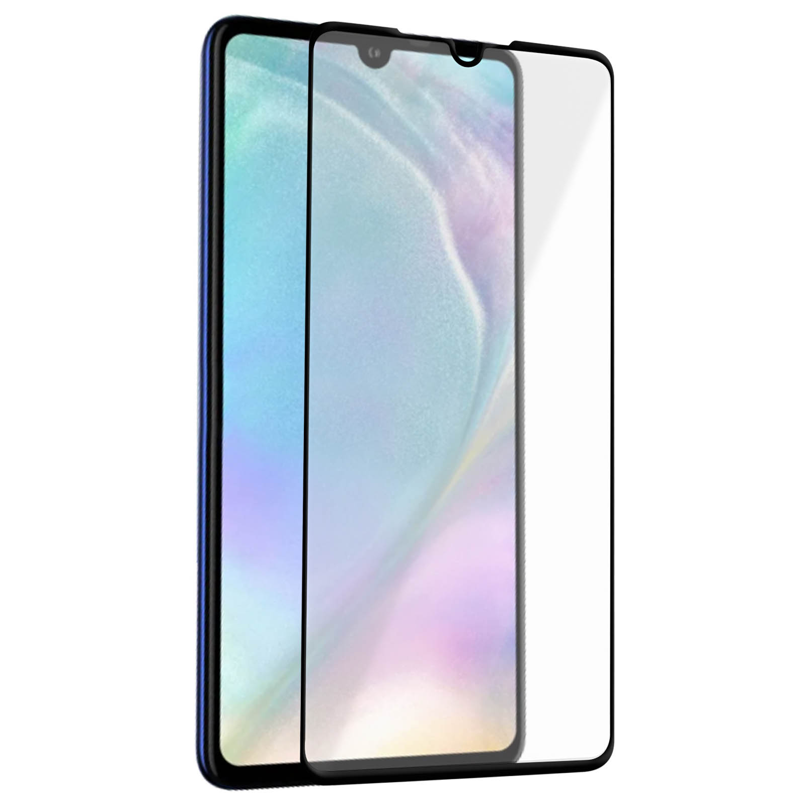 9H AVIZAR Schwarz Härtegrad, Glas Glas-Folien(für Huawei mit Huawei Schutzfolie P30) Rand Gehärtetes