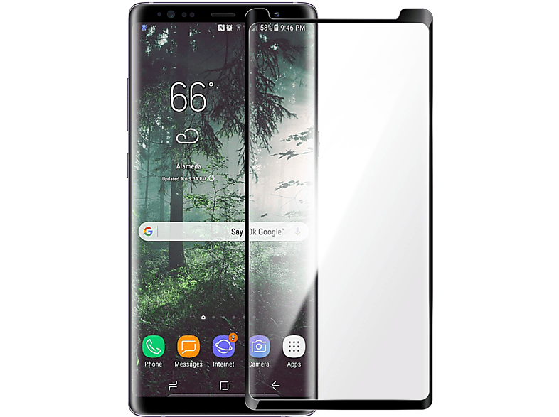 Glas-Folien(für Note 9H Härtegrad, Galaxy Schwarz Rand Glas mit Schutzfolie AVIZAR Gehärtetes Samsung 8)