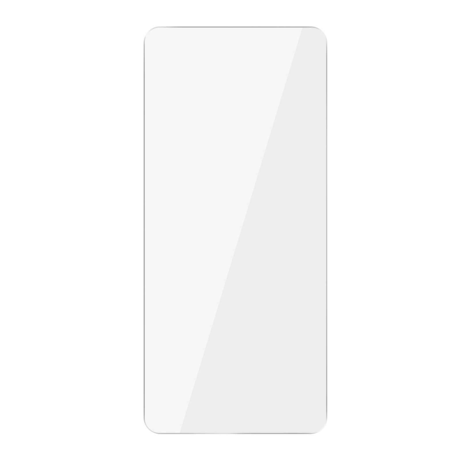 Protezione schermo trasparente. Forma rettangolare, superficie riflettente, per telefono.