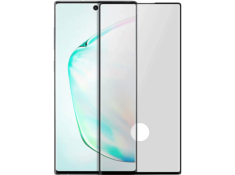 AVIZAR Gehärtetes Glas-Folien(für Plus) Samsung 10 Note mit Galaxy Schwarz Schutzfolie Glas Härtegrad, 9H Rand